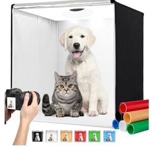 Photo Studio Light Box Photography Large 32" 6500K 6 Different Color Backdrops